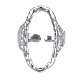 304 anello a polsino aperto ovale in acciaio inossidabile RJEW-T023-91P-1
