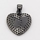 CZ Jewelry Brass Micro Pave Cubic Zirconia Heart Carved Footprint Charms Pendants ZIRC-M011-25B-NR-2