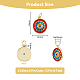 DICOSMETIC 12Pcs 2 Colors Flat Round Brass Micro Pave Cubic Zirconia Charms KK-DC0002-80-2