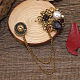 Creative Camellia Retro Alloy Hanging Chain Brooch PW-WG11197-02-1