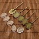 25x18mm Oval Dome Clear Glass Cover & Antique Bronze Iron Hair Bobby Pin Setting Base Sets DIY Hair Jewelry DIY-X0073-1