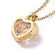 Collier pendentif coeur zircone cubique avec 304 chaînes câble en acier inoxydable pour femme NJEW-H164-01B-3