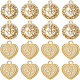 BENECREAT 20Pcs 2 Style OM Yoga Charms 18K Gold Plated OM Symbol Charms Pendants for DIY Jewelry Making FIND-BC0001-90-1