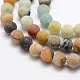 Frosted Natural Flower Amazonite Bead Strands G-L460-01-8mm-1