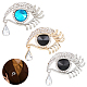 Ahademaker 3 pièces 3 couleurs cristal strass oeil de ra/re épingle de sûreté broche avec perles de verre JEWB-GA0001-09-1