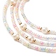 Collar multicapa de perlas naturales y semillas de vidrio con cuentas y nudo de cuerda para mujer NJEW-JN03908-03-4