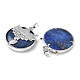 Плоские круглые подвески из натурального лазурита G-G279-01P-07-2