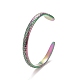 Placage ionique (ip) couleur arc-en-ciel 304 anneau de manchette ouvert serpent en acier inoxydable pour femme RJEW-C025-17M-2
