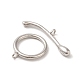 Rhodium Plated 925 Sterling Silver Toggle Clasps STER-G038-03P-2