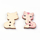 2-Hole Printed Wooden Buttons WOOD-S037-030-2