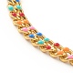Brass Enamel Curb Chain Necklaces NJEW-JN03482-03-3