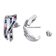 Colorful Cubic Zirconia Claw Stud Earrings EJEW-N011-80-02P-3
