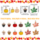 SUNNYCLUE 1 Box 24pcs Fall Charms Bulk Maple Leaf Charm Alloy Enamel Autumn Charms Thanksgiving Leaves Pumpkin Nut Charm for jewellery Making Charms Holiday DIY Earring Bracelet Necklace Women Adults ENAM-SC0003-59-2