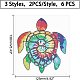 SUPERFINDINGS 6pcs 3 Styles Plastic Turtle Tie Dye Reflective Car Decals Stickers Self-Adhesive Sticker Car Emblem Auto Decal Sticker for Motorcycle Laptop Skateboard Bike Bumper Window AJEW-FH0001-66-4