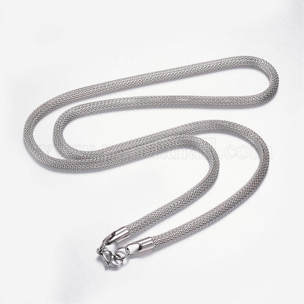 Wholesale Non-Tarnish 304 Stainless Steel Mesh Chain Necklaces ...