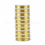 Alambre de joyería de cobre redondo, sin níquel, dorado, 20 calibre, 0.8mm, aproximadamente 16.40 pie (5 m) / rollo