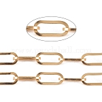 Chaîne de trombone en 304 acier inoxydable, Ovale Plat, chaînes de câble allongées étirées, non soudée, avec bobine, or, 13.5x6x1mm, environ 32.8 pied (10 m)/rouleau