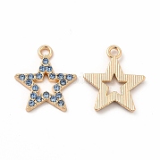 Подвески со стразами из экологически чистого сплава FIND-A025-20G-02