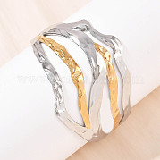 Браслеты-манжеты из нержавеющей стали 304 для женщин BJEW-G757-03GP