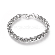 Браслеты из нержавеющей стали 304 с цепочкой из пшеницы BJEW-I288-05P