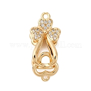 Замки из латуни с микропейвом и прозрачным фианитом KK-C075-28G