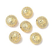 Латунные микро проложить кубического циркония бусы KK-Q068-44G