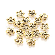 5 -petal тибетский стиль сплава цветок крышки шарика TIBEB-1064-AG-LF