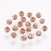 Резные медные бусины KK-G312-02RG-4mm