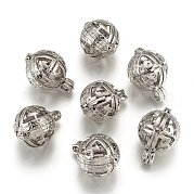 Полые медные Locket подвески KK-D414-09-NR