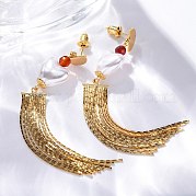 Серьги-гвоздики в форме сердечка из латуни EJEW-R014-07G