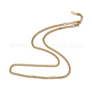 Ion Plating(IP) 304 Stainless Steel Curb Chain Necklace for Men Women NJEW-K245-018C
