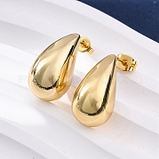 Серьги-гвоздики из латуни в форме каплевидной формы EJEW-Q015-20A-G