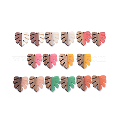 8 Colors Resin & Walnut Wood Pendants RESI-X0001-31
