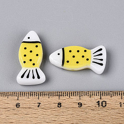 Печатные непрозрачные бусины из смолы&nbsp;RESI-N043-22F