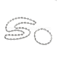 Sets aus Halsketten und Armbändern in Kaffeebohnenform aus Edelstahl 304&nbsp;SJEW-D091-09P