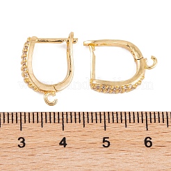 Фурнитура для сережек-обручов из латуни с фианитом KK-S374-04G-03