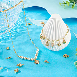 8 шт. 8 стиля подвески из латуни с микропаве из кубического циркония на тему океана&nbsp;KK-TA0003-32