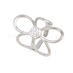 Blume 304 Edelstahl Manschette offene Ringe für Frauen&nbsp;LS-RJEW-T030-01P