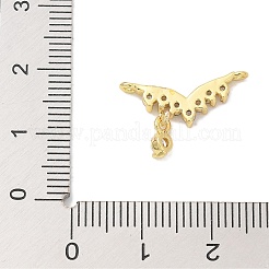 Подвески-крылышки из латуни с прозрачным кубическим цирконием KK-K293-42G