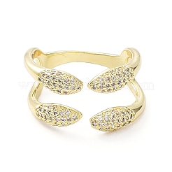 Открытые кольца-манжеты в виде змеи из прозрачного кубического циркония RJEW-G287-02G