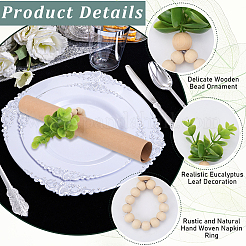 6 rond de serviette en PVC en forme de feuille&nbsp;AJEW-GF0011-03C