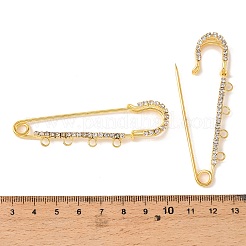 Broschenrohlinge aus eisernen Strass-Sicherheitsnadeln&nbsp;JEWB-E045-01B-G