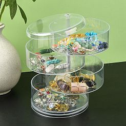 Поворотный однослойный пластиковый ящик для хранения ювелирных изделий AJEW-YW0001-14