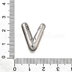 304ステンレスペンダント  レターチャーム  変色防止  V字  20.5x18x5.5mm  穴：3.4mm&nbsp;STAS-S166-01P-22