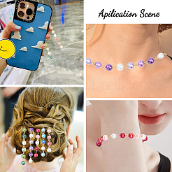 5шт 5 цветная стеклянная жемчужная цепочка ручной работы из бисера AJEW-CA0003-32