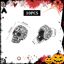 10 шт. европейские бусины из нержавеющей стали 304 STAS-UN0060-61