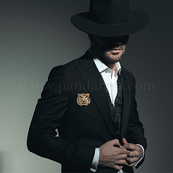 3 шт. брошь-булавка в виде головы тигра со стразами&nbsp;JEWB-HY0001-02