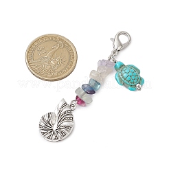 3 шт. подвеска из сплава ракушек и натурального флюорита&nbsp;HJEW-JM02921