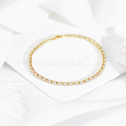 1шт латунные стразы чашечные цепочки браслеты для женщин&nbsp;BJEW-LP0015-19G