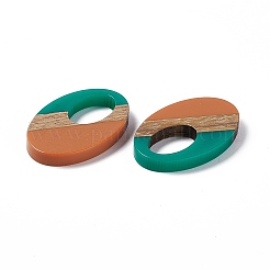 Подвески из непрозрачной смолы и ореха&nbsp;RESI-M027-02B